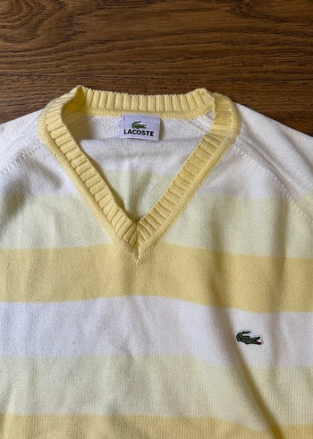 Sarı V Yaka Lacoste Erkek Kazak - Görsel 2