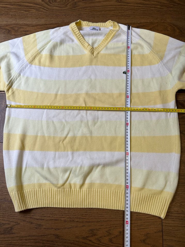 Sarı V Yaka Lacoste Erkek Kazak - Görsel 4