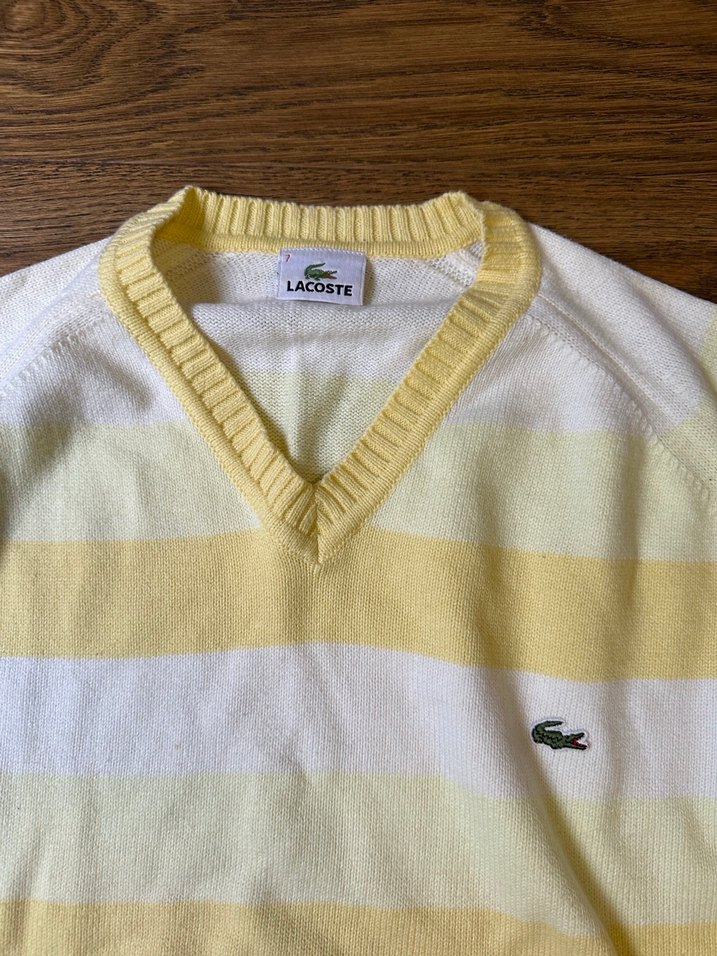 Sarı V Yaka Lacoste Erkek Kazak - Görsel 2