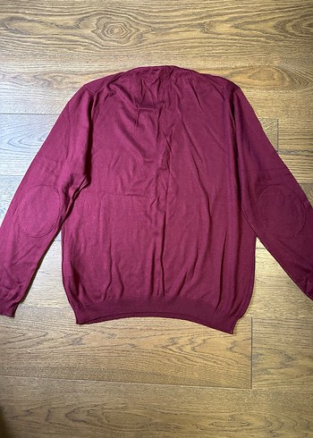 Bordo V Yakalı Erkek Triko Kazak - Görsel 6