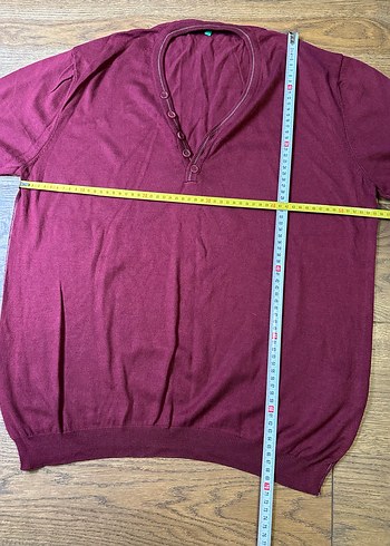 Bordo V Yakalı Erkek Triko Kazak - Görsel 5