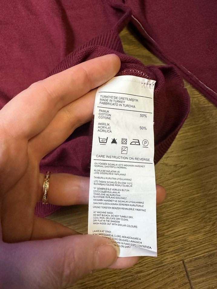 Bordo V Yakalı Erkek Triko Kazak - Görsel 3