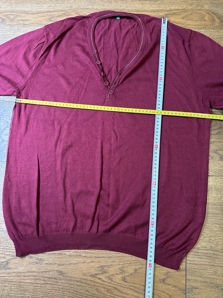 Bordo V Yakalı Erkek Triko Kazak - Görsel 5