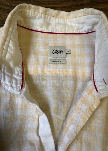 Erkek Sarı Keten Uzun Kollu Gömlek - Görsel 2