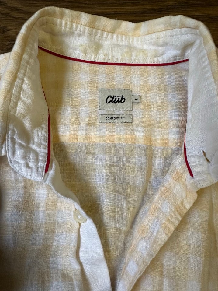 Erkek Sarı Keten Uzun Kollu Gömlek - Görsel 2