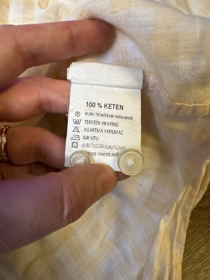 Erkek Sarı Keten Uzun Kollu Gömlek - Görsel 3