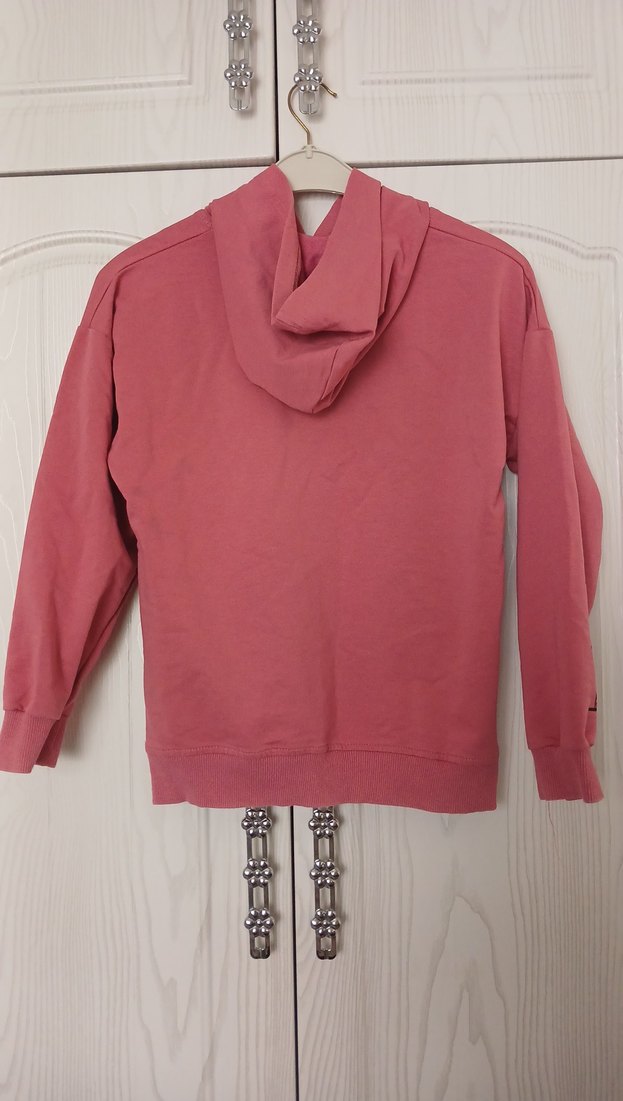 Pembe Kapüşonlu Kadın Sweatshirt - Görsel 2