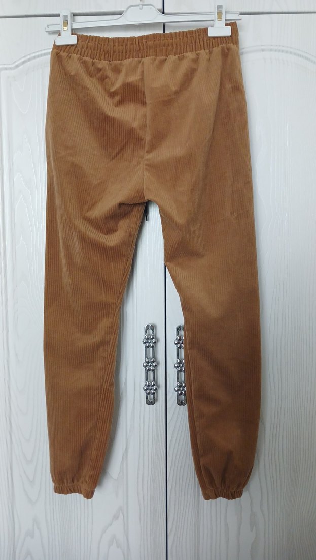 Kadın Bej Süet Salaş Kemerli Pantolon - Görsel 2