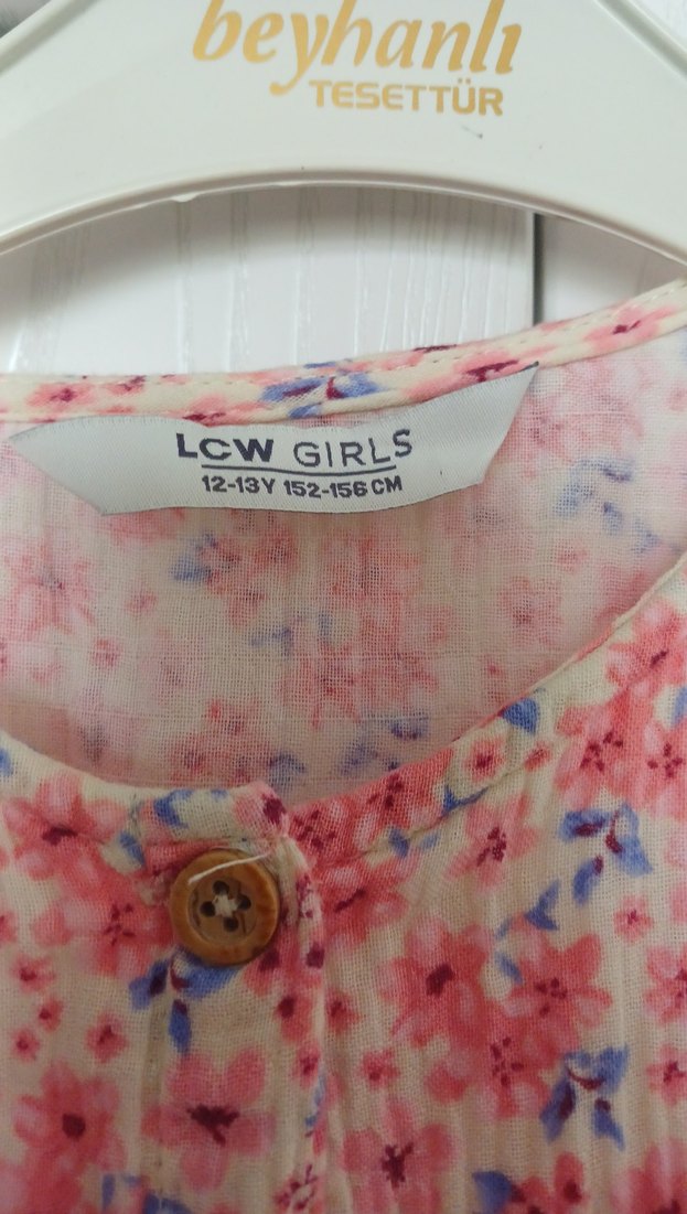 Pembe Çiçekli Uzun Kollu Kız Elbisesi - Görsel 3