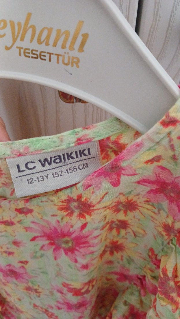 Pembe Çiçekli Kısa Kollu Bohem Kız Elbisesi - Görsel 4