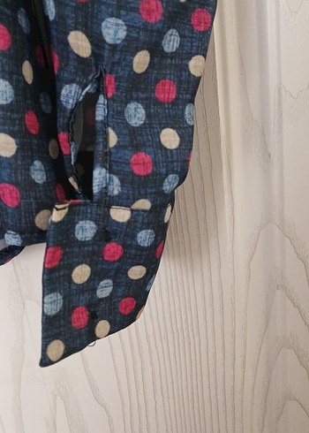 Kadın Çok Renkli Puantiyeli Gömlek - Görsel 5