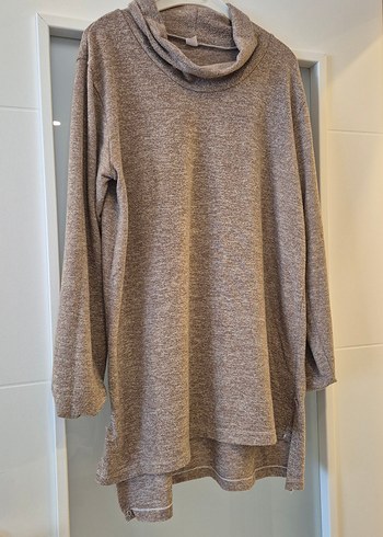 Bej Yüksek Yaka Kadın Triko Kazak MEVSİMLİK - Görsel 8