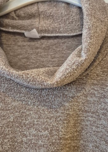 Bej Yüksek Yaka Kadın Triko Kazak MEVSİMLİK - Görsel 2