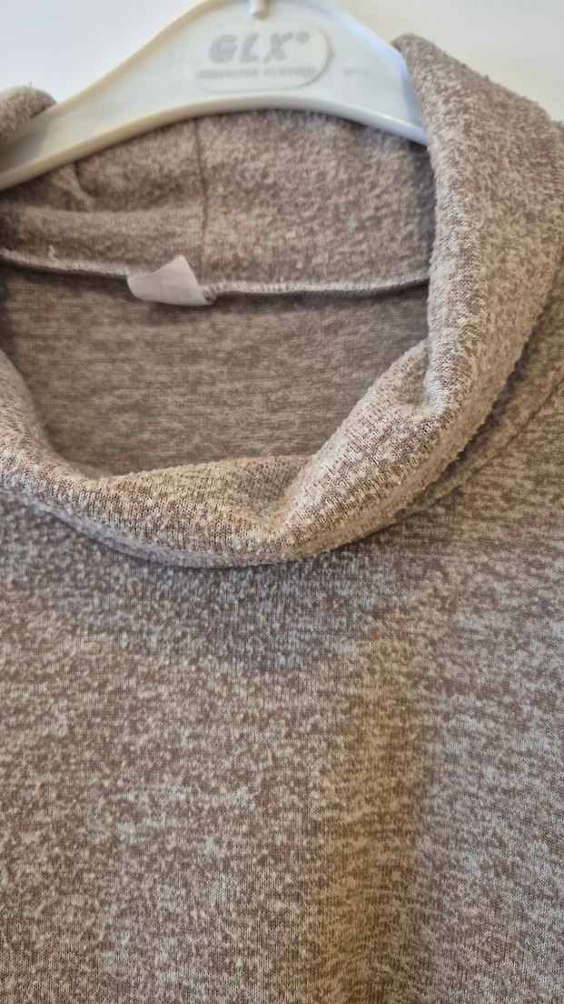 Bej Yüksek Yaka Kadın Triko Kazak MEVSİMLİK - Görsel 2