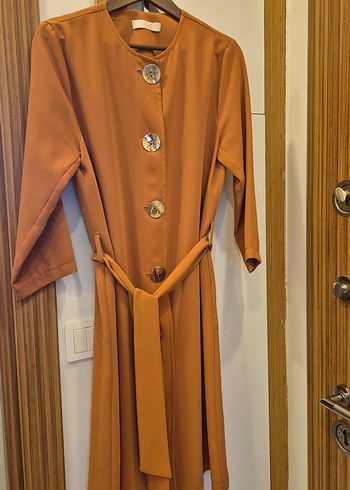 Düğmeli Uzun ister elbise isterseniz tunik kuşaklı - Görsel 8