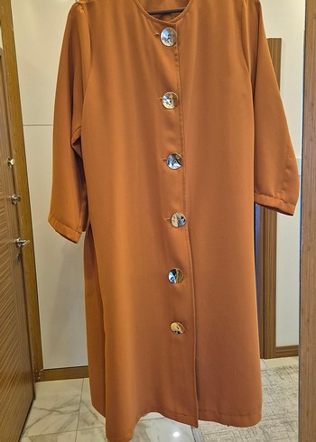 Düğmeli Uzun ister elbise isterseniz tunik kuşaklı - Görsel 6