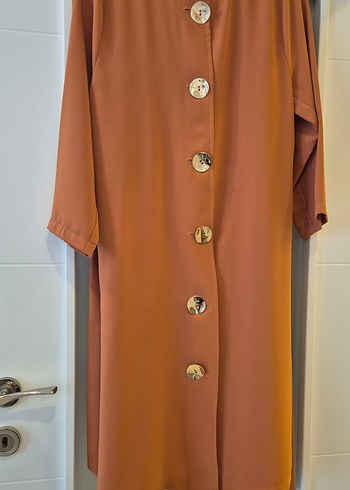 Düğmeli Uzun ister elbise isterseniz tunik kuşaklı - Görsel 4