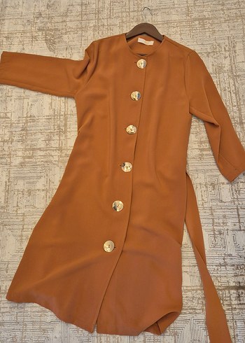 Düğmeli Uzun ister elbise isterseniz tunik kuşaklı - Görsel 5