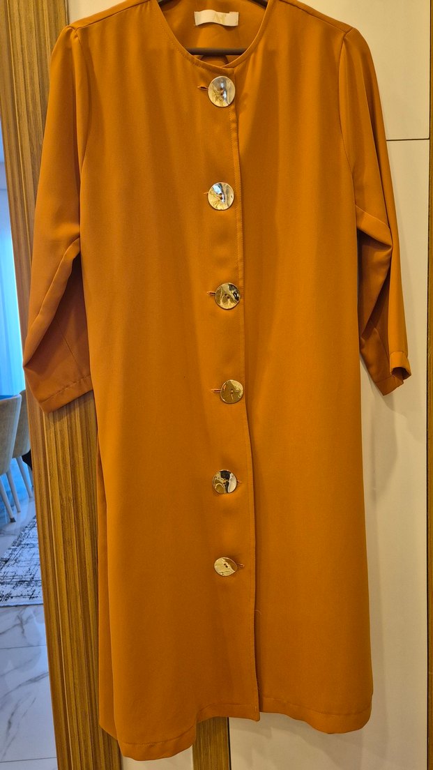 Düğmeli Uzun ister elbise isterseniz tunik kuşaklı - Görsel 3