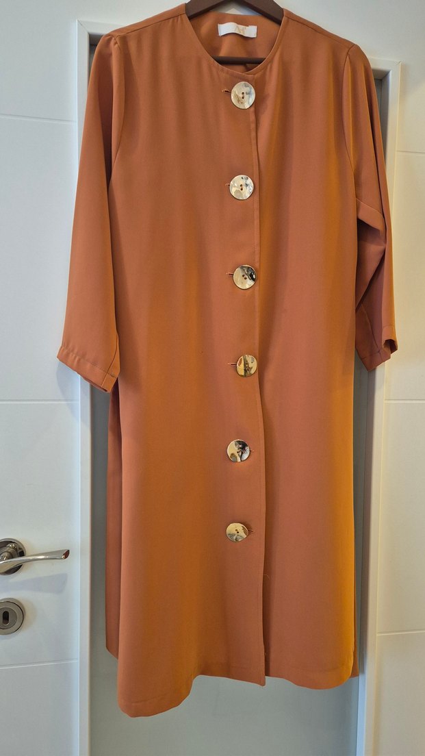 Düğmeli Uzun ister elbise isterseniz tunik kuşaklı - Görsel 4