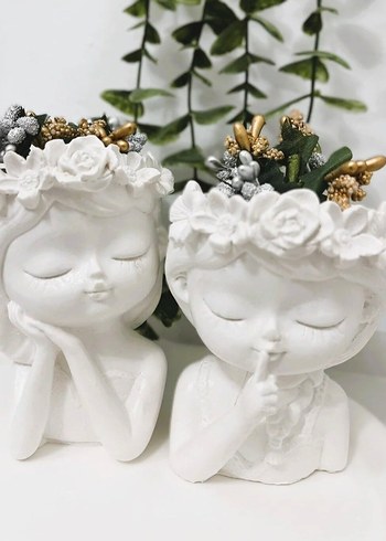 Beyaz Çiçekli Kadın Biblosu - Görsel 2