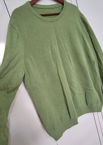 ERKEK  YEŞİL KETEN  SALAŞ BİSİKLET YAKA KAZAK - Görsel 6