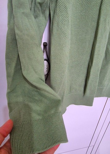 ERKEK  YEŞİL KETEN  SALAŞ BİSİKLET YAKA KAZAK - Görsel 4