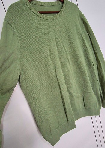 ERKEK  YEŞİL KETEN  SALAŞ BİSİKLET YAKA KAZAK - Görsel 2