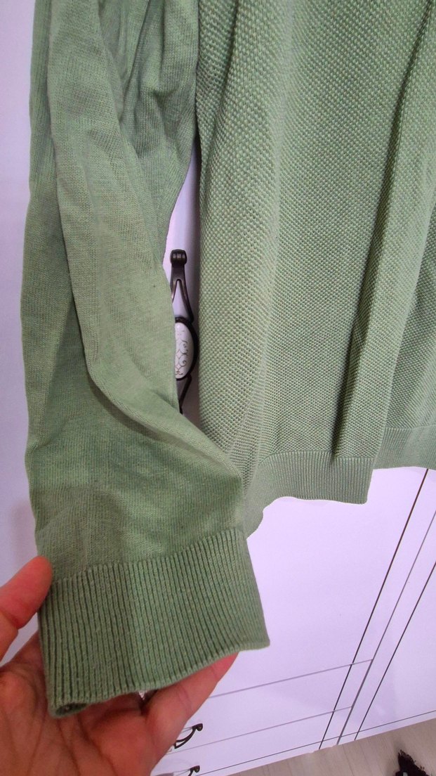 ERKEK  YEŞİL KETEN  SALAŞ BİSİKLET YAKA KAZAK - Görsel 4