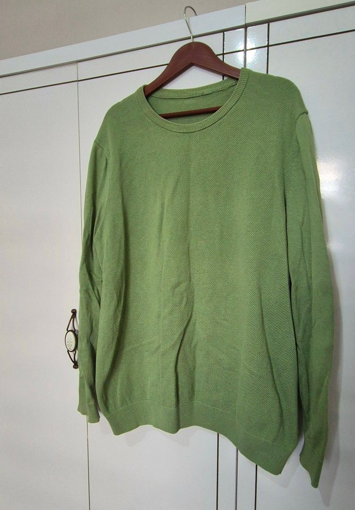 ERKEK  YEŞİL KETEN  SALAŞ BİSİKLET YAKA KAZAK - Görsel 5