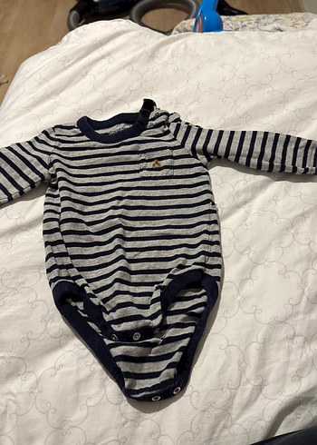 Uzun Kollu Düğmeli Bebek Body Gri - Görsel 2