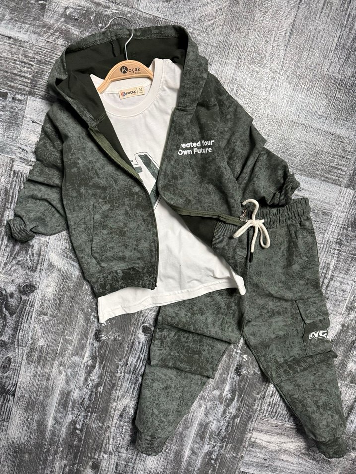 Erkek Çocuk Kapüşonlu Bağlamalı Takım - Görsel 2