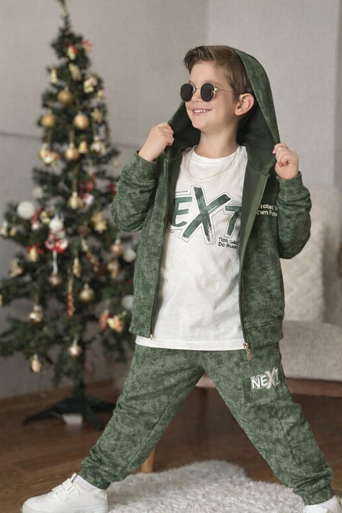 Erkek Çocuk Kapüşonlu Bağlamalı Takım - Görsel 4