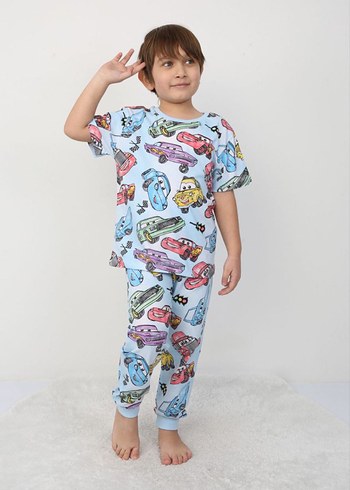 Alina için Renkli Arabalı Pijama Takımı