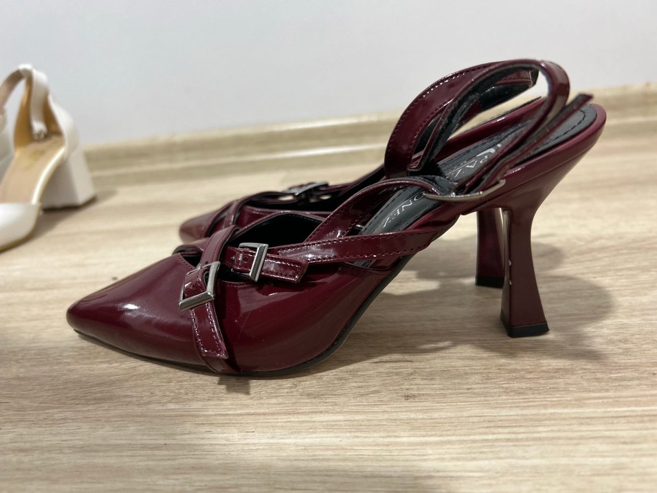 Bordo Tokalı Stiletto Kadın Ayakkabı - Görsel 2