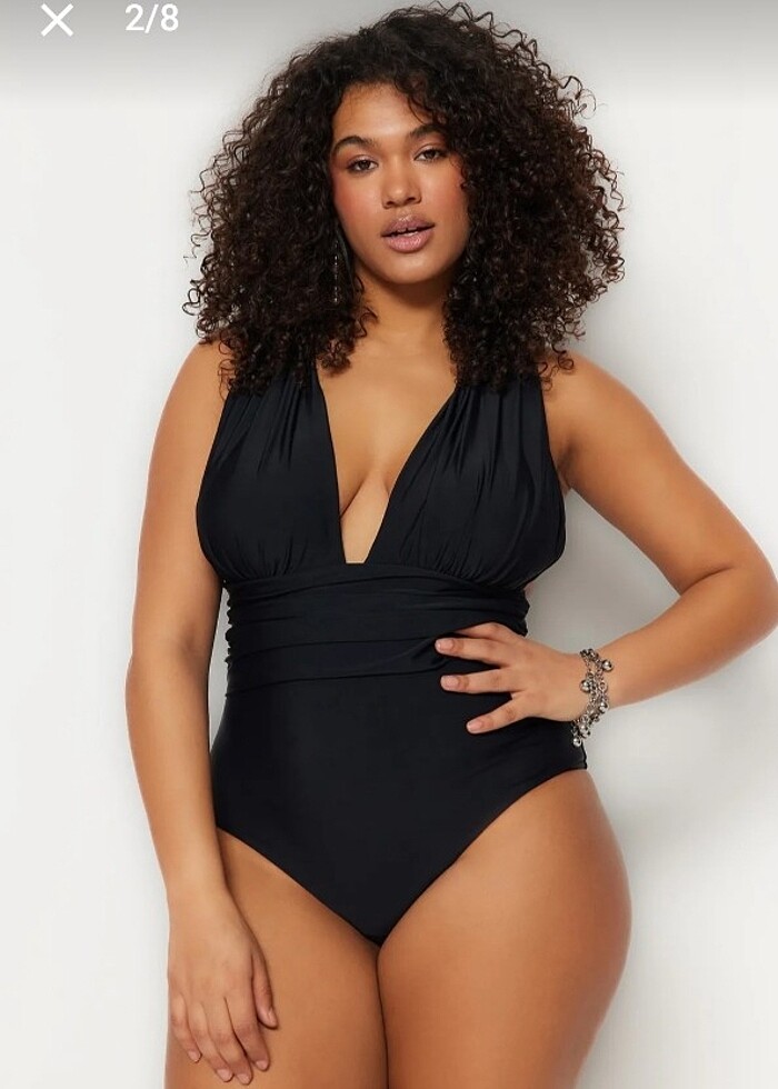 Derin V Yaka Toparlayıcı Mayo - Görsel 2