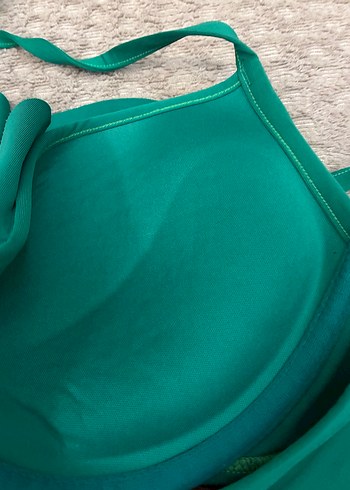 s Beden Yeşil İpli fırfırlı Kadın Bikini Üstü