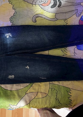 Zara Kadın Mavi Bol Kesim Denim Jean