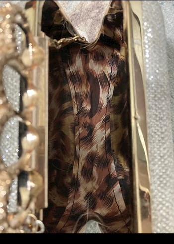 Gri Pul Detaylı Yılan Desenli Kadın Portföy Çanta - Görsel 4