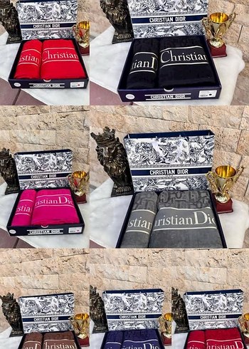 Christian Dior Baskılı Çok Renkli Havlu Seti