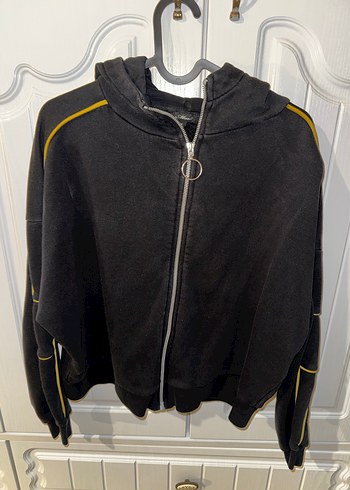 Siyah Kadın Sweat Hırka - Görsel 4