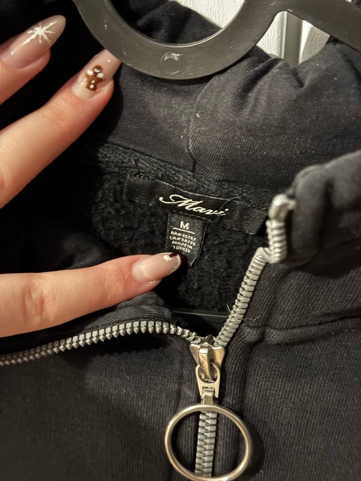 Siyah Kadın Sweat Hırka - Görsel 2