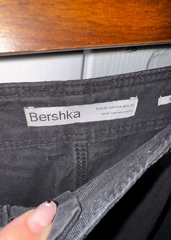 Siyah Bershka Cargo Düz Model Kot Pantolon - Görsel 5
