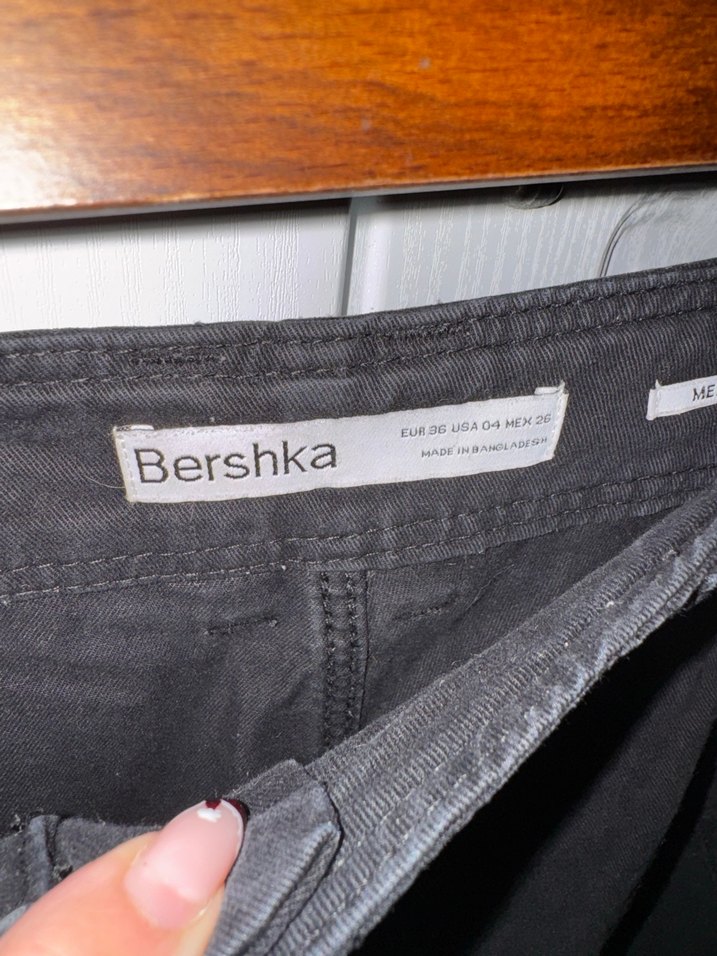 Siyah Bershka Cargo Düz Model Kot Pantolon - Görsel 5