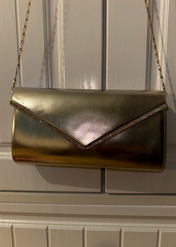 Zincir Detaylı Metal Kadın Abiye/Gece Çantası/Clutch - Görsel 5