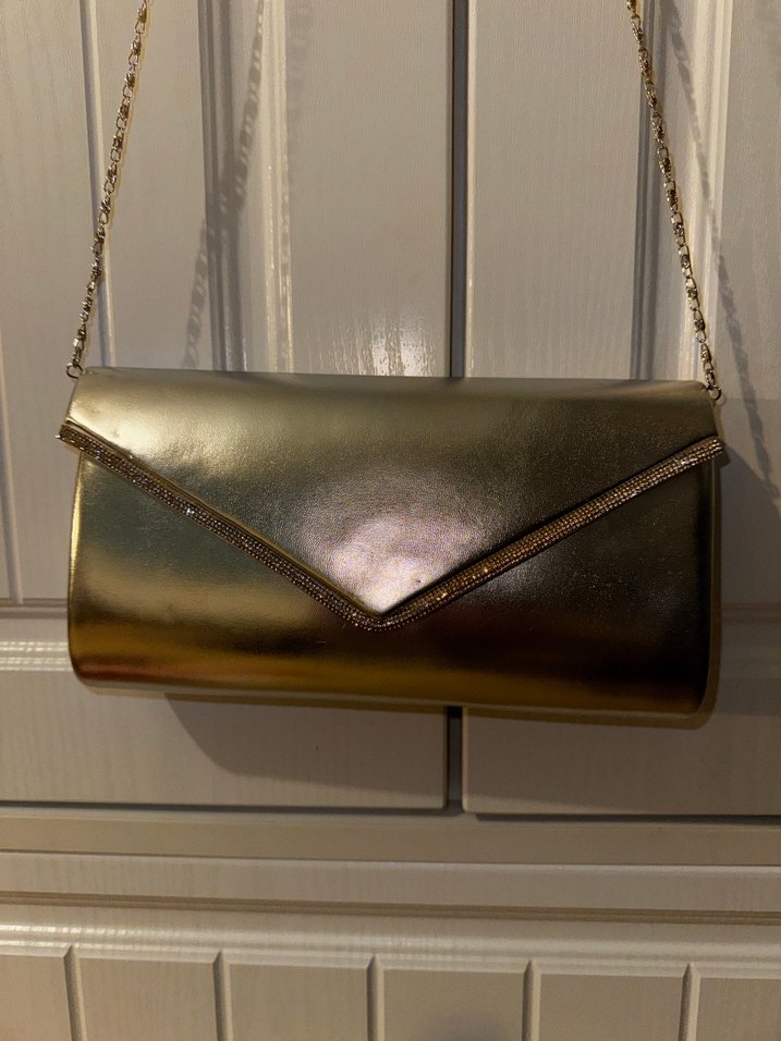 Zincir Detaylı Metal Kadın Abiye/Gece Çantası/Clutch - Görsel 5