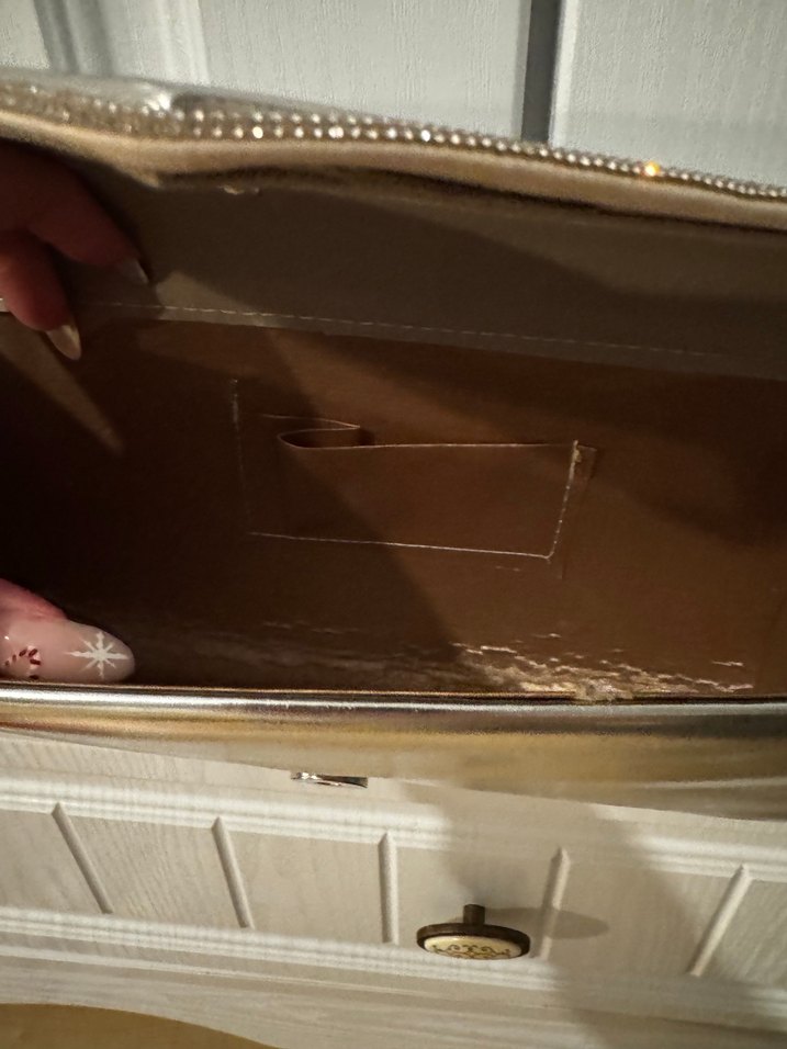 Zincir Detaylı Metal Kadın Abiye/Gece Çantası/Clutch - Görsel 4