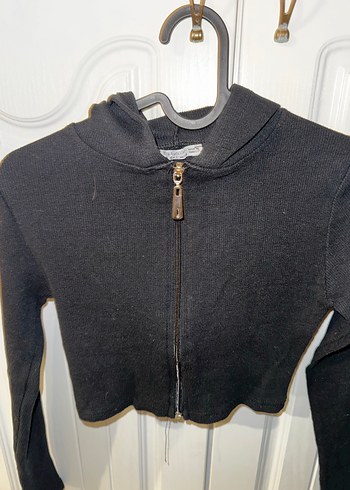 Siyah Crop Kadın Hırka - Görsel 2