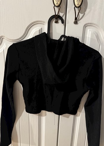 Siyah Crop Kadın Hırka - Görsel 4