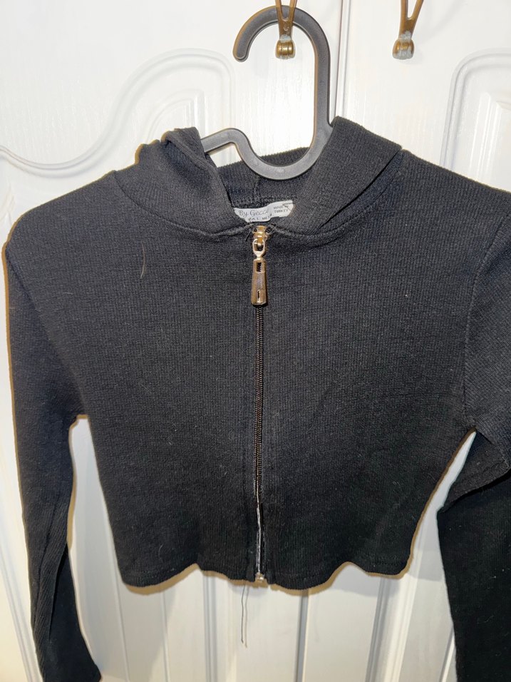 Siyah Crop Kadın Hırka - Görsel 2